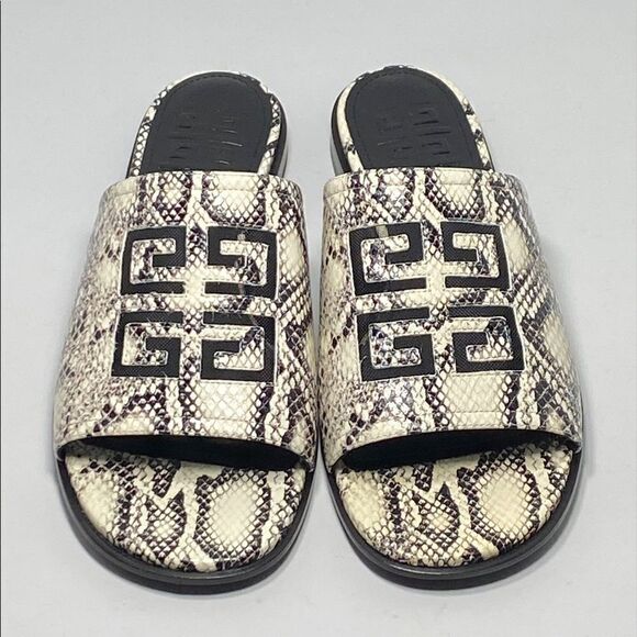 Givenchy 4G Snake Embossed Leather Sandals size 38 - Picture 3 of 11